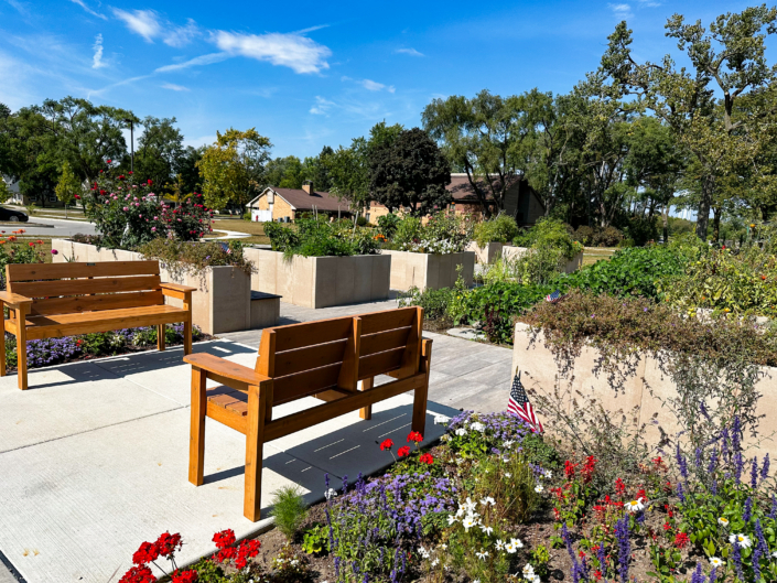 St. Camillus Garden Sanctuary - Benches and Garden Bed