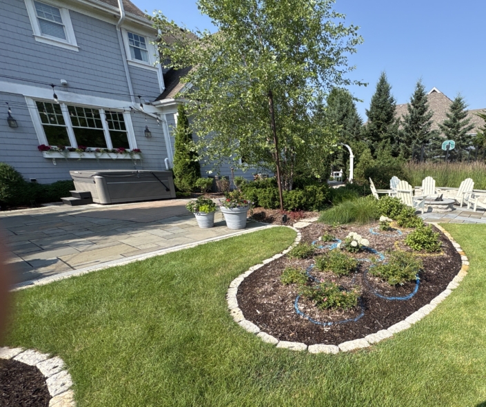 Pewaukee Nightscape Patio & Fireside Retreat - Before Hardscape Renovation