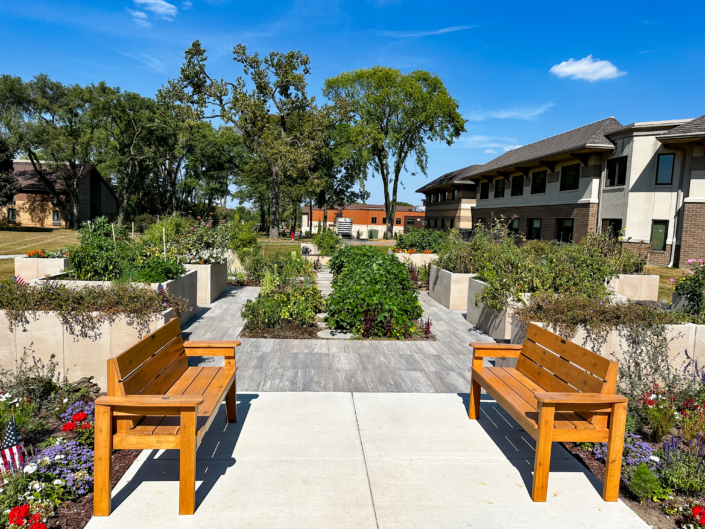 Spiritual Garden Sanctuary - Benches and Bushes