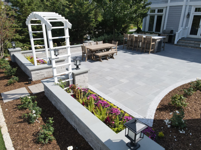 Pewaukee Nightscape Patio & Fireside Retreat - After Hardscape Renovation