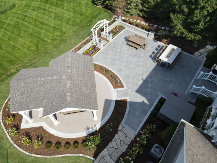 Pewaukee Nightscape Patio & Fireside Retreat - After Hardscape Renovation