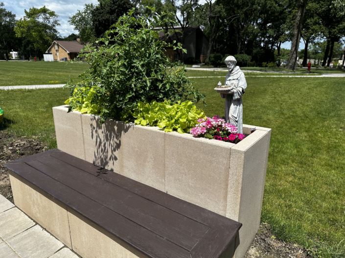 Spiritual Garden Sanctuary - Raised Cement Flower Bed